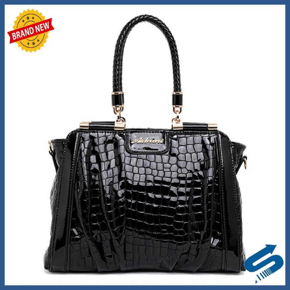 Large Capacity Crocodile Pattern Shoulder Bag wit… - image 1